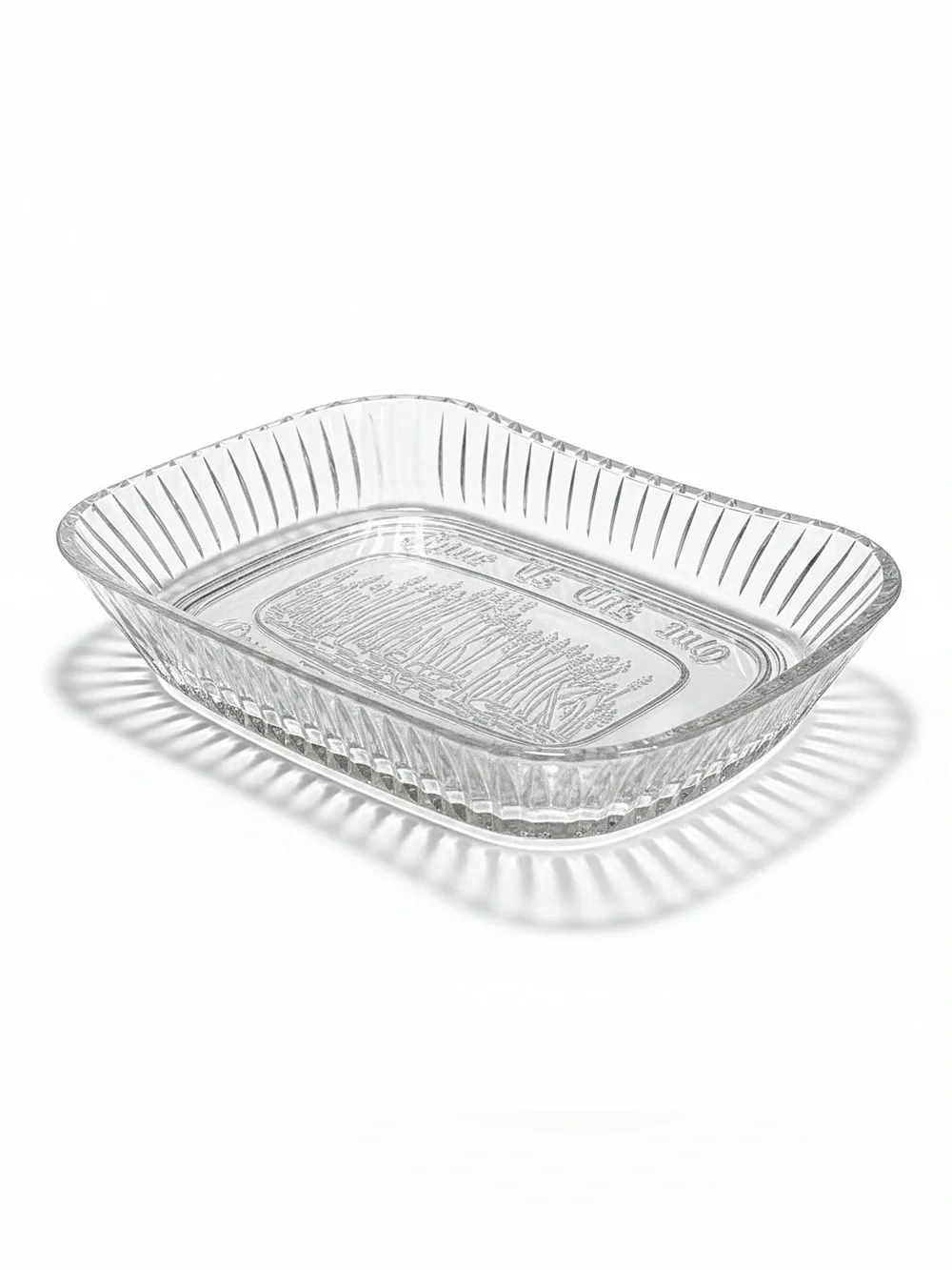 Vintage Shannon Crystal Bread Tray Give Us This Day Our Daily Bread Platter